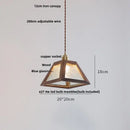 GobekUsa LED Glass & Wood Pendant Light for Aisle, Coffee Living Room - Japanese Style