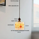 GobekUsa LED Glass & Wood Pendant Light for Aisle, Coffee Living Room - Japanese Style