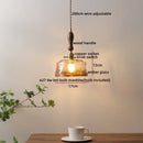 GobekUsa LED Glass Wood Pendant Lights | Modern Nordic Style Hanging Lamp for Home Décor