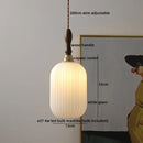 GobekUsa LED Glass Wood Pendant Lights | Modern Nordic Style Hanging Lamp for Home Décor