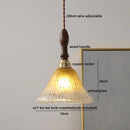 GobekUsa LED Glass Wood Pendant Lights | Modern Nordic Style Hanging Lamp for Home Décor