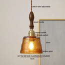 GobekUsa LED Glass Wood Pendant Lights | Modern Nordic Style Hanging Lamp for Home Décor