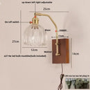 GobekUsa LED Glass & Wood Wall Lamp with Pull Chain Switch for Living Room, Bedroom, Bathroom
