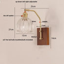 GobekUsa LED Glass & Wood Wall Lamp with Pull Chain Switch for Living Room, Bedroom, Bathroom