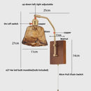 GobekUsa LED Glass & Wood Wall Lamp with Pull Chain Switch for Living Room, Bedroom, Bathroom