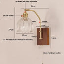 GobekUsa LED Glass & Wood Wall Lamp with Pull Chain Switch for Living Room, Bedroom, Bathroom