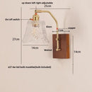 GobekUsa LED Glass & Wood Wall Lamp with Pull Chain Switch for Living Room, Bedroom, Bathroom