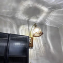 GobekUsa LED Glass & Wood Wall Lamp with Pull Chain Switch for Living Room, Bedroom, Bathroom