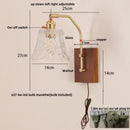 GobekUsa LED Glass & Wood Wall Lamp with Pull Chain Switch for Living Room, Bedroom, Bathroom