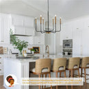 GobekUsa LED Gold & Black Candle Chandelier: Modern American Living Room Hanging Light