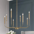 GobekUsa LED Gold & Black Candle Chandelier: Modern American Living Room Hanging Light