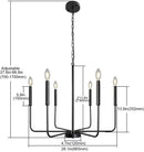 GobekUsa LED Gold & Black Candle Chandelier: Modern American Living Room Hanging Light