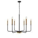 GobekUsa LED Gold & Black Candle Chandelier: Modern American Living Room Hanging Light