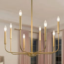 GobekUsa LED Gold & Black Candle Chandelier: Modern American Living Room Hanging Light