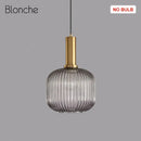 GobekUsa LED Gold Chandelier Stained Glass Pendant Lamps for Home Decoration