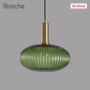 GobekUsa LED Gold Chandelier Stained Glass Pendant Lamps for Home Decoration