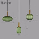GobekUsa LED Gold Chandelier Stained Glass Pendant Lamps for Home Decoration