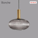 GobekUsa LED Gold Chandelier Stained Glass Pendant Lamps for Home Decoration