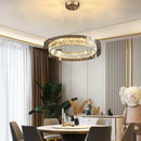 GobekUsa LED Gold Crystal Glass Ceiling Chandelier for Living Room Bedroom Kitchen