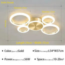 GobekUsa LED Gold Ring Chandelier for Living Room Bedroom Dining Room