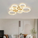 GobekUsa LED Gold Ring Chandelier for Living Room Bedroom Dining Room