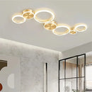 GobekUsa LED Gold Ring Chandelier for Living Room Bedroom Dining Room