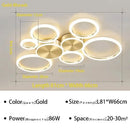 GobekUsa LED Gold Ring Chandelier for Living Room Bedroom Dining Room