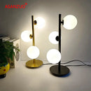 GobekUsa LED Gold Table Lamp with Milk White Glass Lampshade