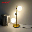GobekUsa LED Gold Table Lamp with Milk White Glass Lampshade