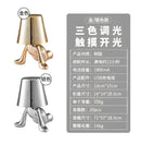 GobekUsa LED Golden Boy Table Lamp | Rechargeable Resin Night Light for Bedroom Decor
