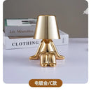 GobekUsa LED Golden Boy Table Lamp | Rechargeable Resin Night Light for Bedroom Decor