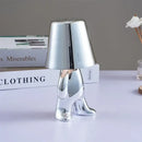 GobekUsa LED Golden Boy Table Lamp | Rechargeable Resin Night Light for Bedroom Decor