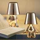 GobekUsa LED Golden Boy Table Lamp | Rechargeable Resin Night Light for Bedroom Decor