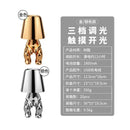 GobekUsa LED Golden Boy Table Lamp | Rechargeable Resin Night Light for Bedroom Decor
