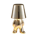 GobekUsa LED Golden Boy Table Lamp | Rechargeable Resin Night Light for Bedroom Decor
