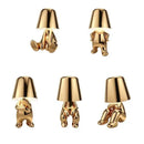 GobekUsa LED Golden Boy Table Lamp | Rechargeable Resin Night Light for Bedroom Decor