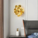 GobekUsa LED Golden Maple Leaves Wall Sconce for Bedroom and Corridor