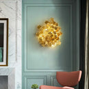 GobekUsa LED Golden Maple Leaves Wall Sconce for Bedroom and Corridor