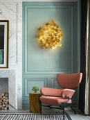 GobekUsa LED Golden Maple Leaves Wall Sconce for Bedroom and Corridor
