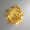 GobekUsa LED Golden Maple Leaves Wall Sconce for Bedroom and Corridor