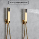 GobekUsa LED Golden Shower Faucet Set with Single Handle Rainfall Bath Mixer