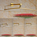GobekUsa LED Golden Shower Faucet Set with Single Handle Rainfall Bath Mixer