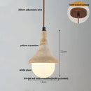 GobekUsa LED Gourd Pendant Light Aisle Hotel Living Room Fixture Glass Travertine Hang Lamp