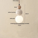GobekUsa LED Gourd Pendant Light Aisle Hotel Living Room Fixture Glass Travertine Hang Lamp