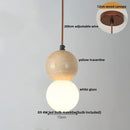 GobekUsa LED Gourd Pendant Light Aisle Hotel Living Room Fixture Glass Travertine Hang Lamp