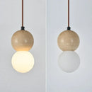 GobekUsa LED Gourd Pendant Light Aisle Hotel Living Room Fixture Glass Travertine Hang Lamp