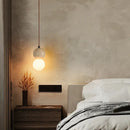 GobekUsa LED Gourd Pendant Light Aisle Hotel Living Room Fixture Glass Travertine Hang Lamp