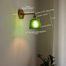 GobekUsa LED Green Glass Wall Light for Home Decor, Japanese Style, Bedroom, Living Room