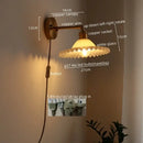 GobekUsa LED Green Glass Wall Light for Home Decor, Japanese Style, Bedroom, Living Room