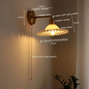 GobekUsa LED Green Glass Wall Light for Home Decor, Japanese Style, Bedroom, Living Room